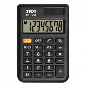 CALCULADORA BOLSILLO 8 DÍG SOL BAT BOTÓN TK-120 TAIKA