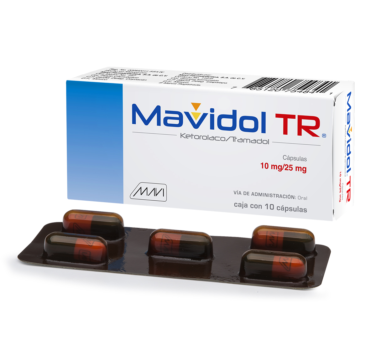 MAVIDOL TR 10 CAPS 25/10MG