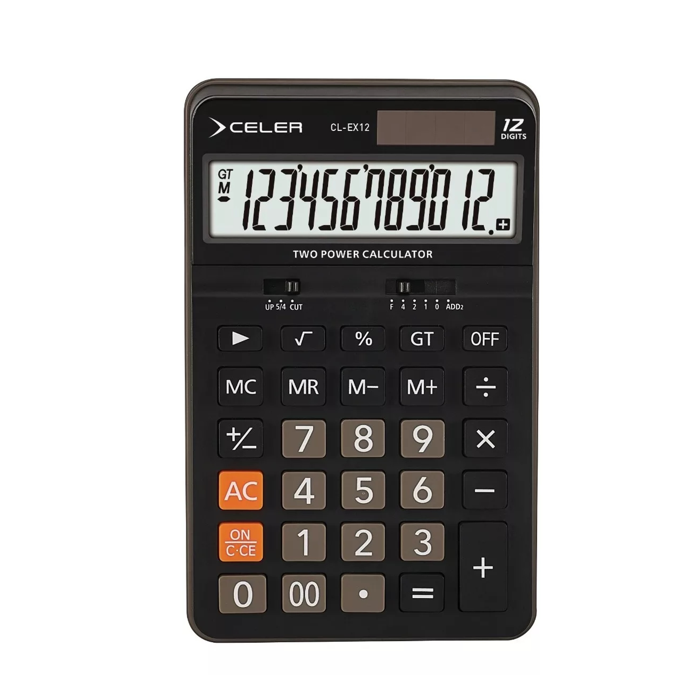 CALCULADORA ESCR 12 DIG SOL BAT BOTON PANT GDE CL-EX12 CELER.