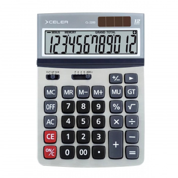CALCULADORA ESCR 12 DIG SOL BAT BOTON PANT GDE CL-2200 CELER.