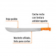 MACHETE ESTÁNDAR 20' CACHA NARANJA REMACHADA, TRUPER
