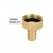CONECTOR 1/2' HEMBRA DE LATÓN SÓLIDO PARA MANGUERA, TRUPER