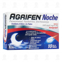 AGRIFEN NOCHE 500/25/5/4 MG 10 TAB