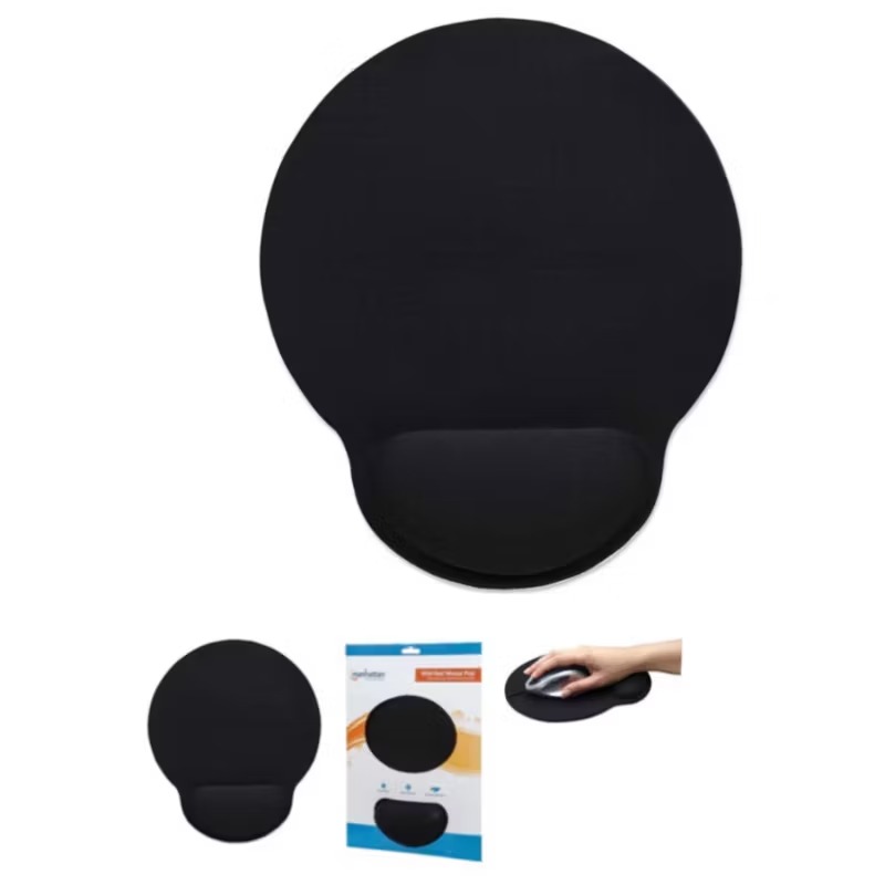 MOUSEPAD MANHATTAN TIPO GEL DESCANSA MUÑECA NEGRO 434362