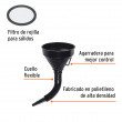 EMBUDO PLÁSTICO 500 ML, CUELLO FLEXIBLE CON FILTRO, TRUPER