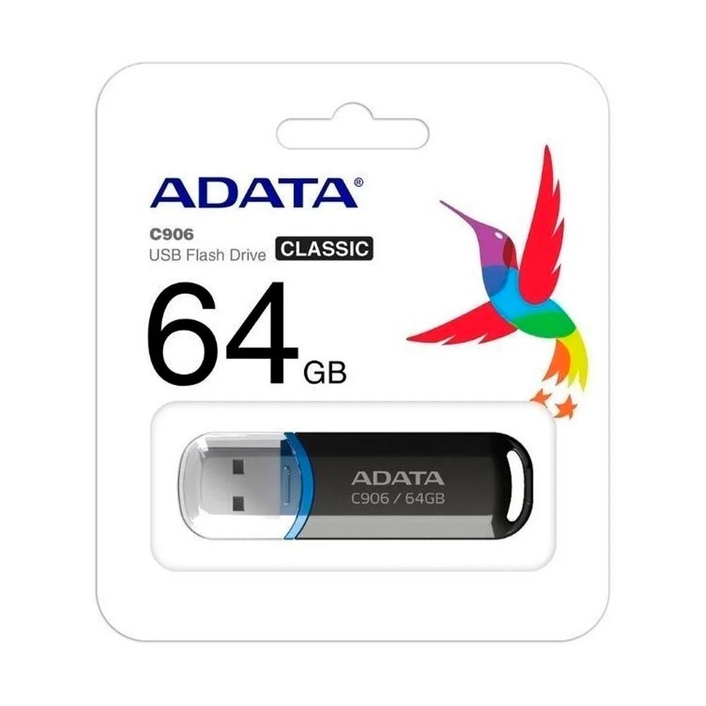 MEMORIA USB ADATA AC906 64G-RBK, AZUL NEGRO, 64 GB