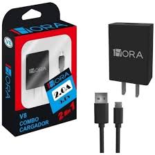 CARGADOR V8-USB 2A 1HORA + CABLE CARGA RAPIDA GAR064