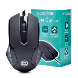 MOUSE EASY LINE, NEGRO, ÓPTICO, 1200 DPI(EL-994121)