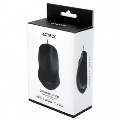 MOUSE ACTECK ALÁMBRICO USB 1200 DPI- NEGRO OPTIMIZE MH210