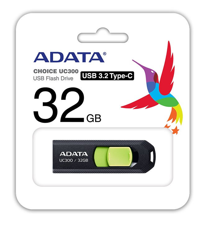 MEMORIA USB 3.2 GEN 1 TIPO C 32GB UC300, CONECTOR DESLIZABLE SIN TAPA. PLASTICO,