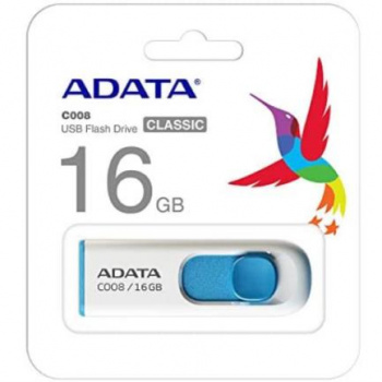 MEMORIA USB 2.0 ADATA 16GB BCO/AZUL (AC008-16G-RWE)