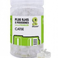 PLUG RJ45 TRANSLÚCIDO BROBOTIX 263786, CAT5E, 8 POSICIONES, BOTE CON 100 PIEZAS